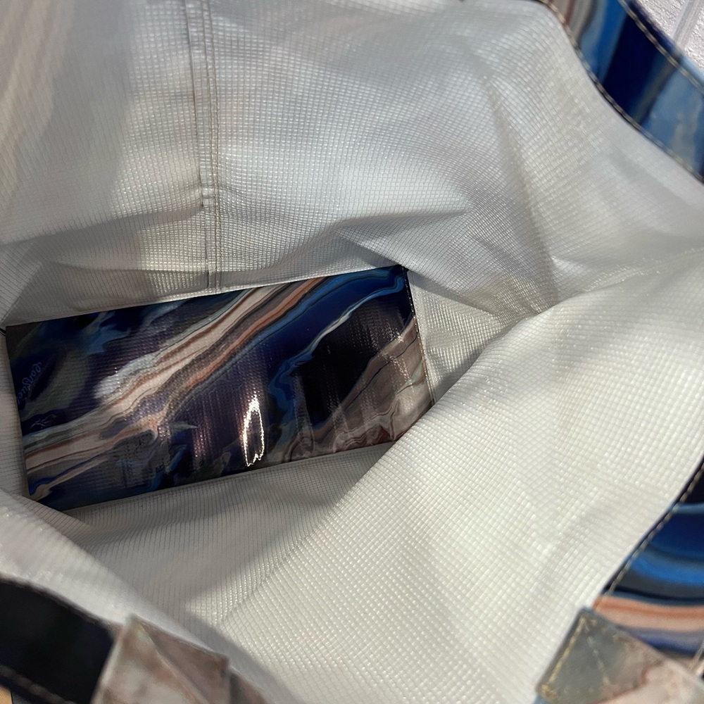 Consuela Blue and Brown Swirl Tote - Picture 3 of 4
